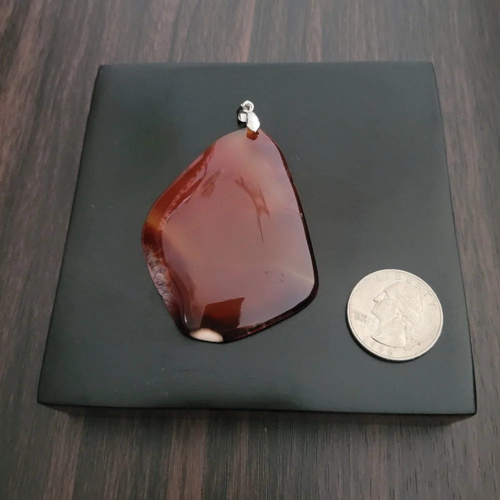 Oversized agate slice pendant - Picture 1 of 4